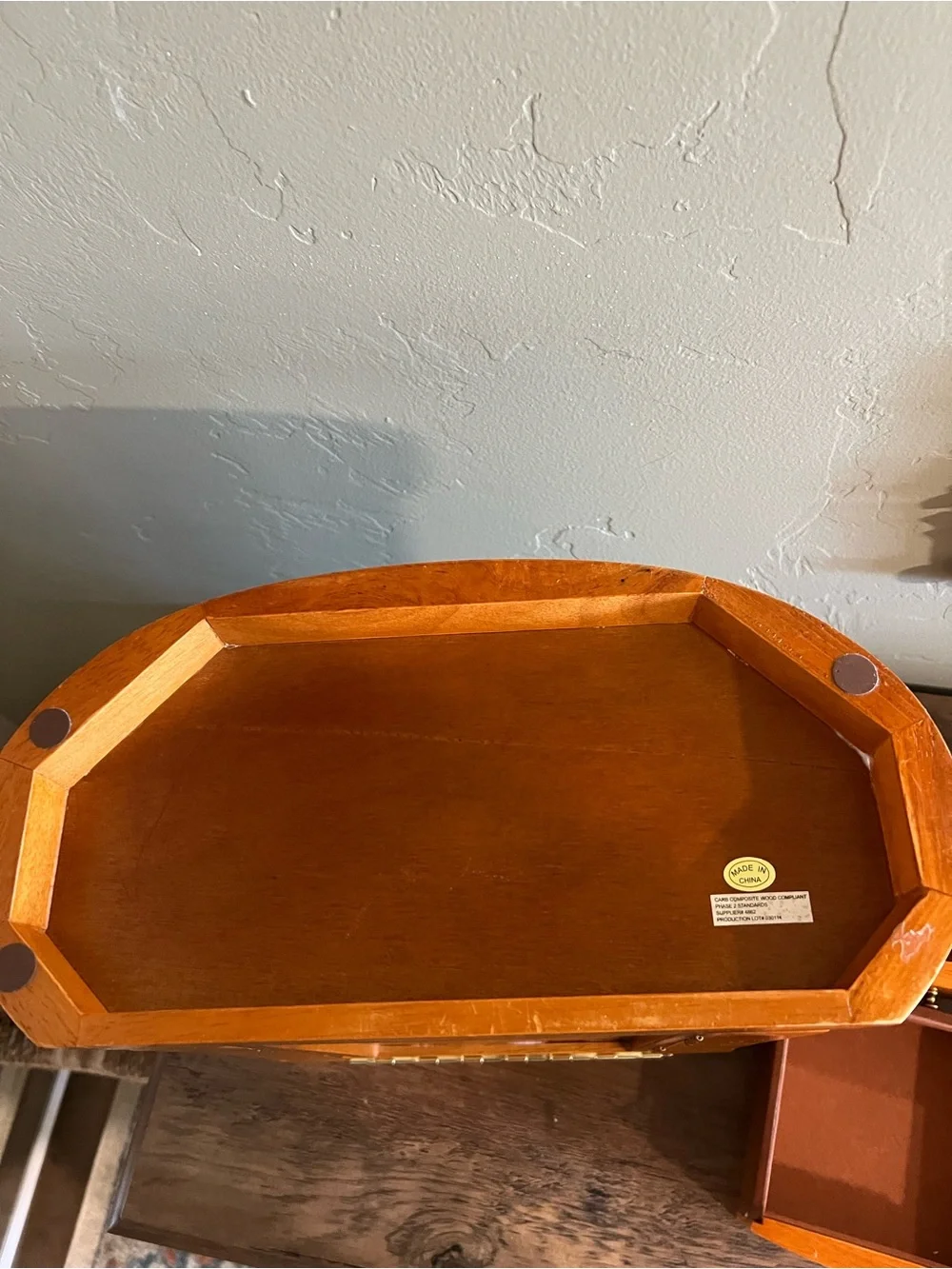 Mele & Co Trinity Wooden Jewelry Box Burlwood Walnut Finish